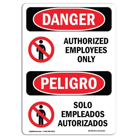 OSHA Danger, 7 Height, 10 Width, Decal